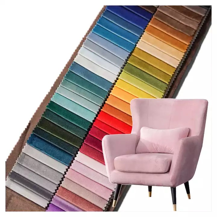 China product multi-colors design holland velvet polyester knit sofa fabric for furniture textile Home deco fabric