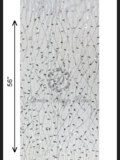 Heavy Beaded Lace Fabric with blue and silver sequence, cut dana and feathers from Demira Design House