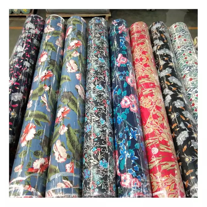 Wholesale Custom 100% Printed Viscose Rayon Fabric,Woven Technics Bright Color Digital Printed Rayon Fabric